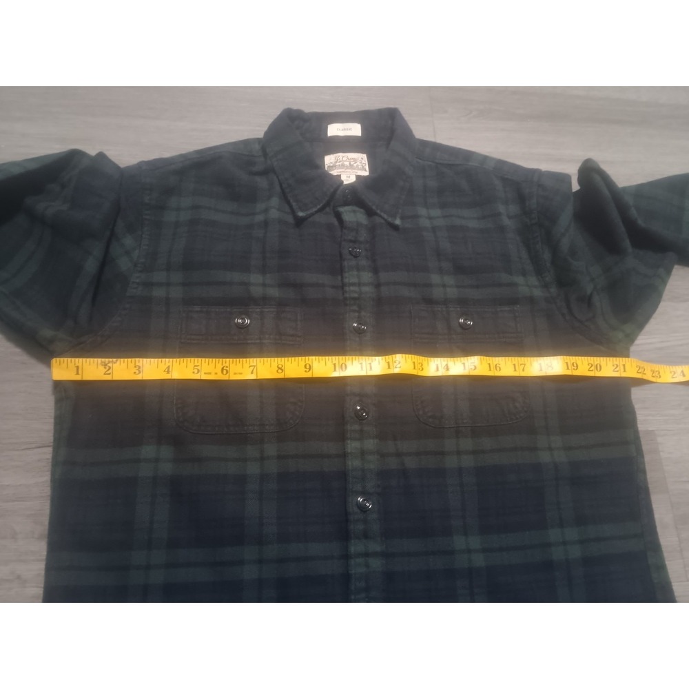 J. Crew Men's Tartan Plaid Mid Weight Classic Fit Flannel Shirt Size Medium - Picture 5 of 7